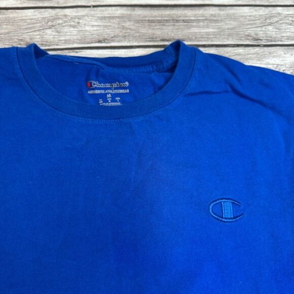 Lot of 2 Champion Men's Short Sleeve T Tee Shirts Blue Red M Med Medium Crewneck - Picture 5 of 15